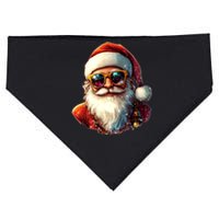 Santa With Sunglasses Funny Christmas Matching Family USA-Made Doggie Bandana