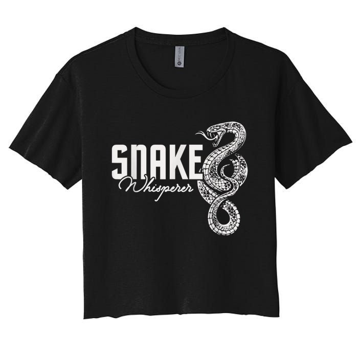 Snake Whisperer Snakes Jungle Zookeeper Zoo Reptile Lover Women's Crop Top Tee