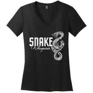 Snake Whisperer Snakes Jungle Zookeeper Zoo Reptile Lover Women's V-Neck T-Shirt