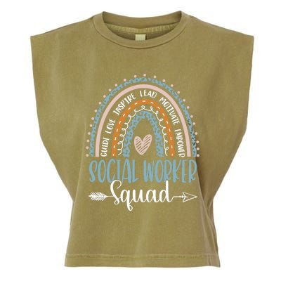 Social Worker Squad Week Rainbow Appreciation Day For Wo Garment-Dyed Women's Muscle Tee