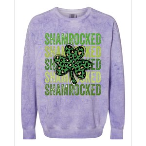 Shamrocked Womens St Patty's Cute St Paddy's Day Retro Irish Colorblast Crewneck Sweatshirt