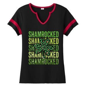 Shamrocked Womens St Patty's Cute St Paddy's Day Retro Irish Ladies Halftime Notch Neck Tee