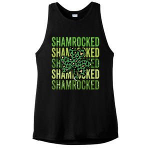 Shamrocked Womens St Patty's Cute St Paddy's Day Retro Irish Ladies PosiCharge Tri-Blend Wicking Tank