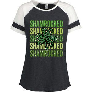 Shamrocked Womens St Patty's Cute St Paddy's Day Retro Irish Enza Ladies Jersey Colorblock Tee