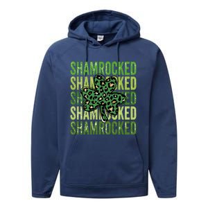 Shamrocked Womens St Patty's Cute St Paddy's Day Retro Irish Performance Fleece Hoodie