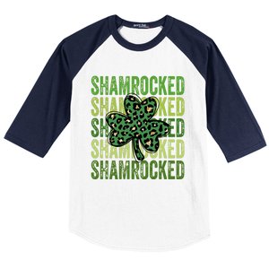 Shamrocked Womens St Patty's Cute St Paddy's Day Retro Irish Baseball Sleeve Shirt