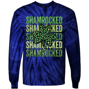 Shamrocked Womens St Patty's Cute St Paddy's Day Retro Irish Tie-Dye Long Sleeve Shirt