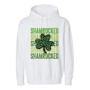 Shamrocked Womens St Patty's Cute St Paddy's Day Retro Irish Garment-Dyed Fleece Hoodie