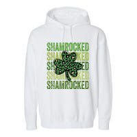 Shamrocked Womens St Patty's Cute St Paddy's Day Retro Irish Garment-Dyed Fleece Hoodie