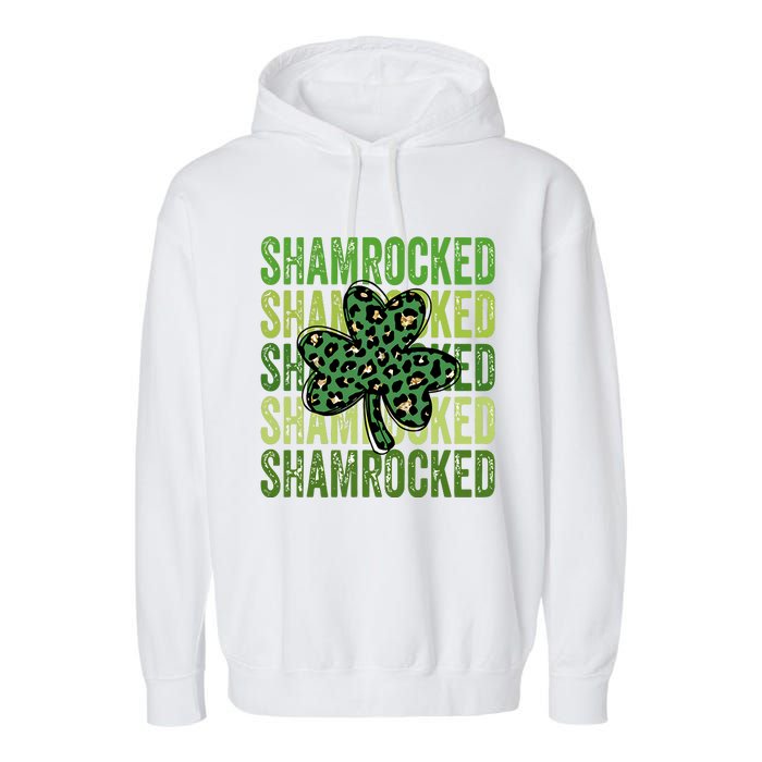 Shamrocked Womens St Patty's Cute St Paddy's Day Retro Irish Garment-Dyed Fleece Hoodie