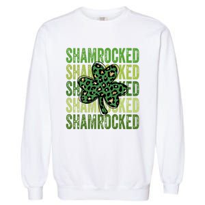 Shamrocked Womens St Patty's Cute St Paddy's Day Retro Irish Garment-Dyed Sweatshirt