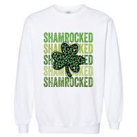 Shamrocked Womens St Patty's Cute St Paddy's Day Retro Irish Garment-Dyed Sweatshirt