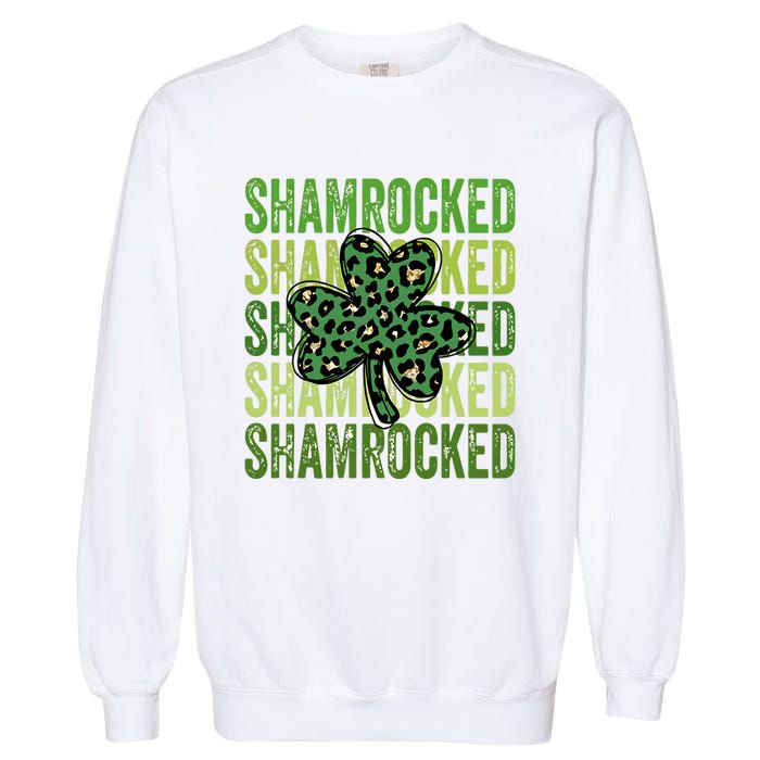 Shamrocked Womens St Patty's Cute St Paddy's Day Retro Irish Garment-Dyed Sweatshirt