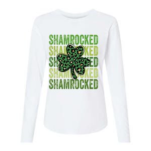 Shamrocked Womens St Patty's Cute St Paddy's Day Retro Irish Womens Cotton Relaxed Long Sleeve T-Shirt