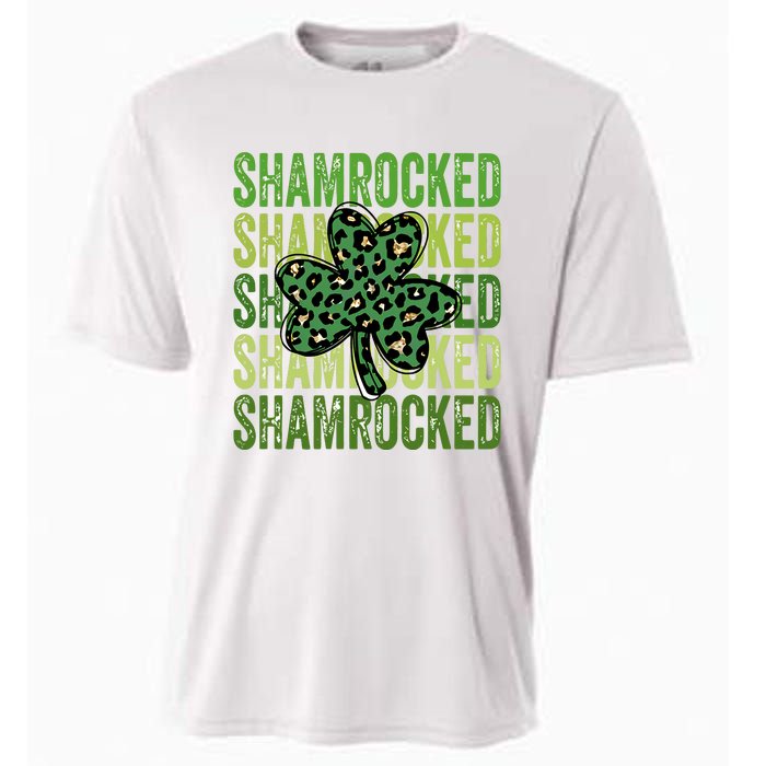 Shamrocked Womens St Patty's Cute St Paddy's Day Retro Irish Cooling Performance Crew T-Shirt