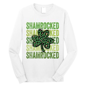 Shamrocked Womens St Patty's Cute St Paddy's Day Retro Irish Long Sleeve Shirt