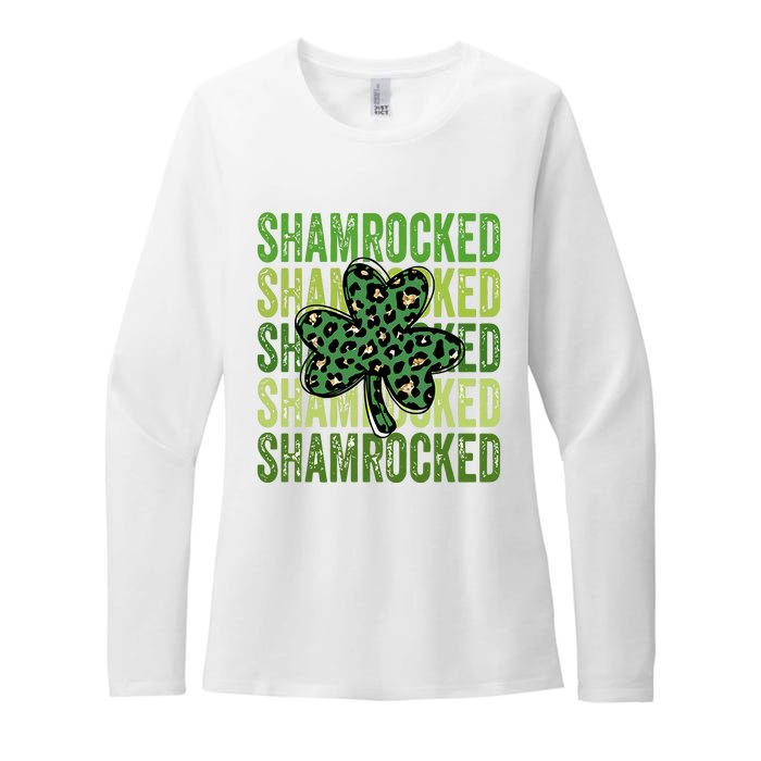 Shamrocked Womens St Patty's Cute St Paddy's Day Retro Irish Womens CVC Long Sleeve Shirt