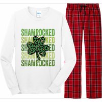 Shamrocked Womens St Patty's Cute St Paddy's Day Retro Irish Long Sleeve Pajama Set