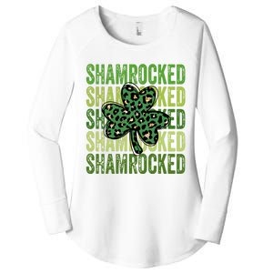 Shamrocked Womens St Patty's Cute St Paddy's Day Retro Irish Women's Perfect Tri Tunic Long Sleeve Shirt