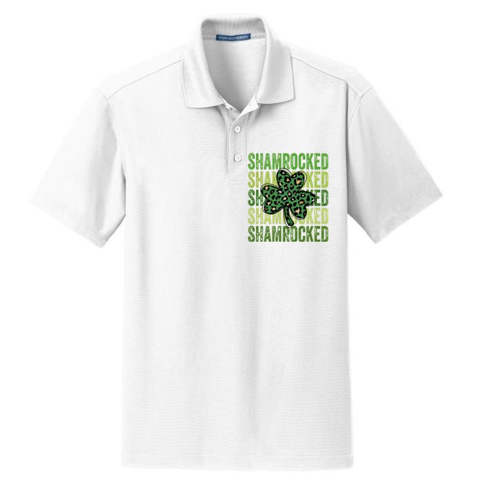 Shamrocked Womens St Patty's Cute St Paddy's Day Retro Irish Dry Zone Grid Polo