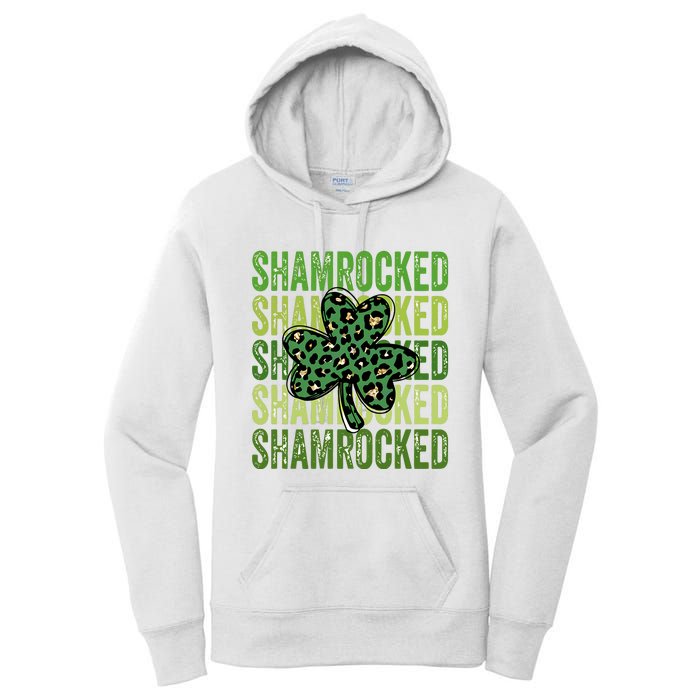 Shamrocked Womens St Patty's Cute St Paddy's Day Retro Irish Women's Pullover Hoodie