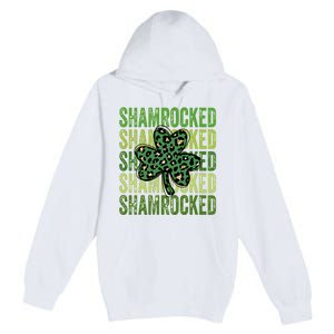 Shamrocked Womens St Patty's Cute St Paddy's Day Retro Irish Premium Pullover Hoodie