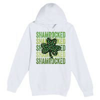 Shamrocked Womens St Patty's Cute St Paddy's Day Retro Irish Premium Pullover Hoodie