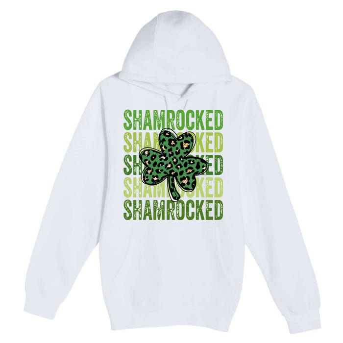 Shamrocked Womens St Patty's Cute St Paddy's Day Retro Irish Premium Pullover Hoodie