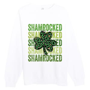 Shamrocked Womens St Patty's Cute St Paddy's Day Retro Irish Premium Crewneck Sweatshirt