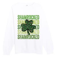 Shamrocked Womens St Patty's Cute St Paddy's Day Retro Irish Premium Crewneck Sweatshirt