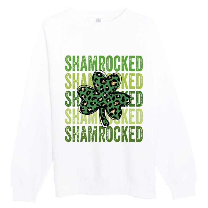 Shamrocked Womens St Patty's Cute St Paddy's Day Retro Irish Premium Crewneck Sweatshirt