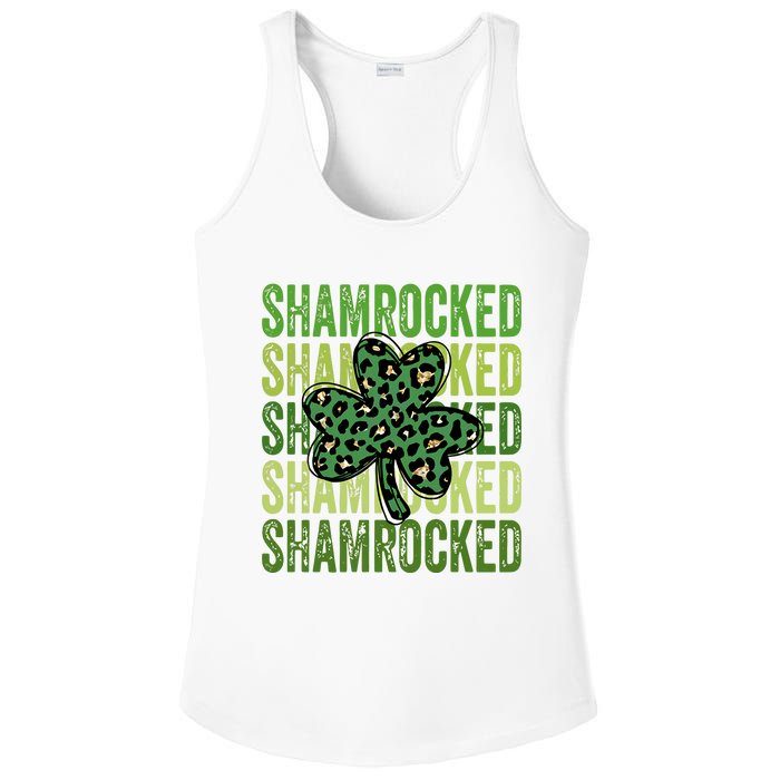 Shamrocked Womens St Patty's Cute St Paddy's Day Retro Irish Ladies PosiCharge Competitor Racerback Tank