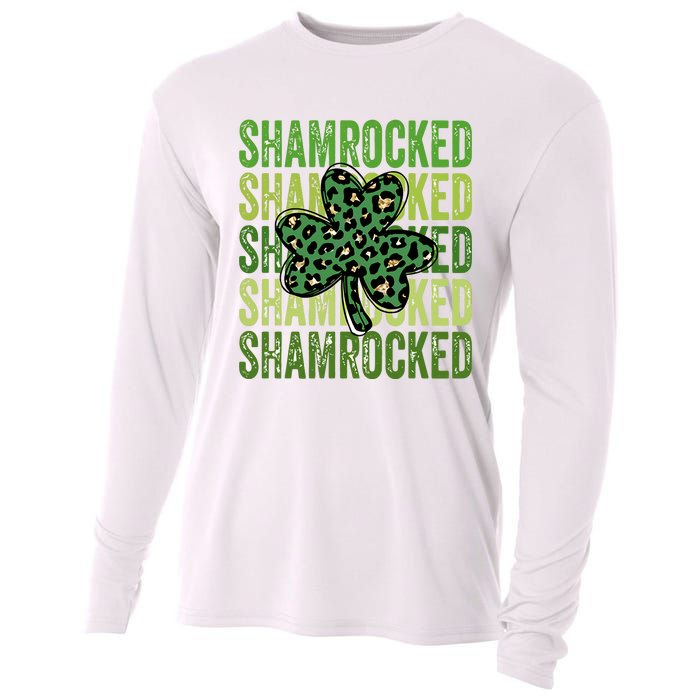 Shamrocked Womens St Patty's Cute St Paddy's Day Retro Irish Cooling Performance Long Sleeve Crew