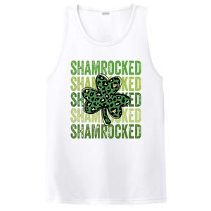 Shamrocked Womens St Patty's Cute St Paddy's Day Retro Irish PosiCharge Competitor Tank