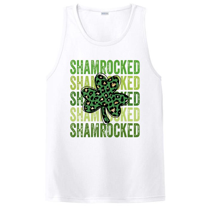 Shamrocked Womens St Patty's Cute St Paddy's Day Retro Irish PosiCharge Competitor Tank