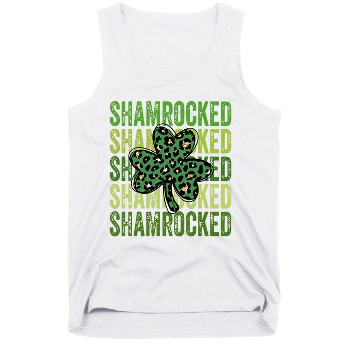 Shamrocked Womens St Patty's Cute St Paddy's Day Retro Irish Tank Top