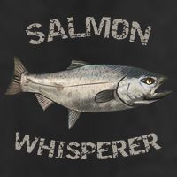 Salmon Whisperer Salmon Fishing 7 Panel Mesh Trucker Snapback Hat