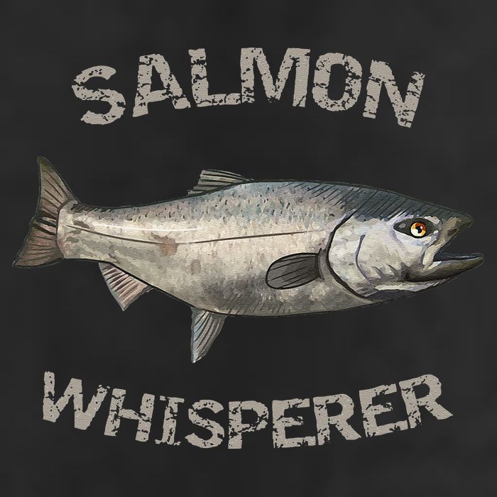 Salmon Whisperer Salmon Fishing 7 Panel Mesh Trucker Snapback Hat