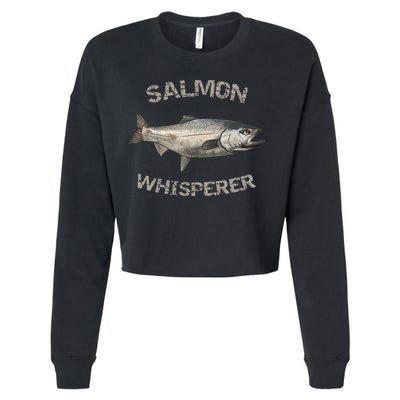 Salmon Whisperer Salmon Fishing Cropped Pullover Crew