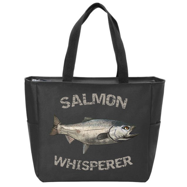 Salmon Whisperer Salmon Fishing Zip Tote Bag