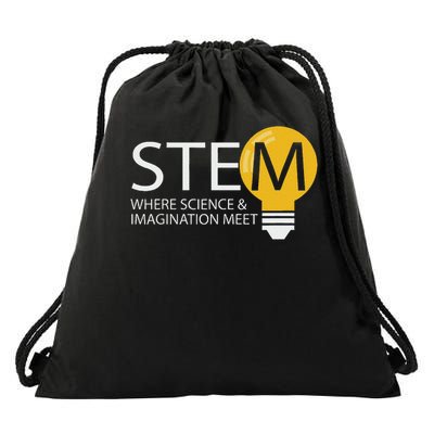 Stem Where Science & Imagination Meet Funny Design Drawstring Bag