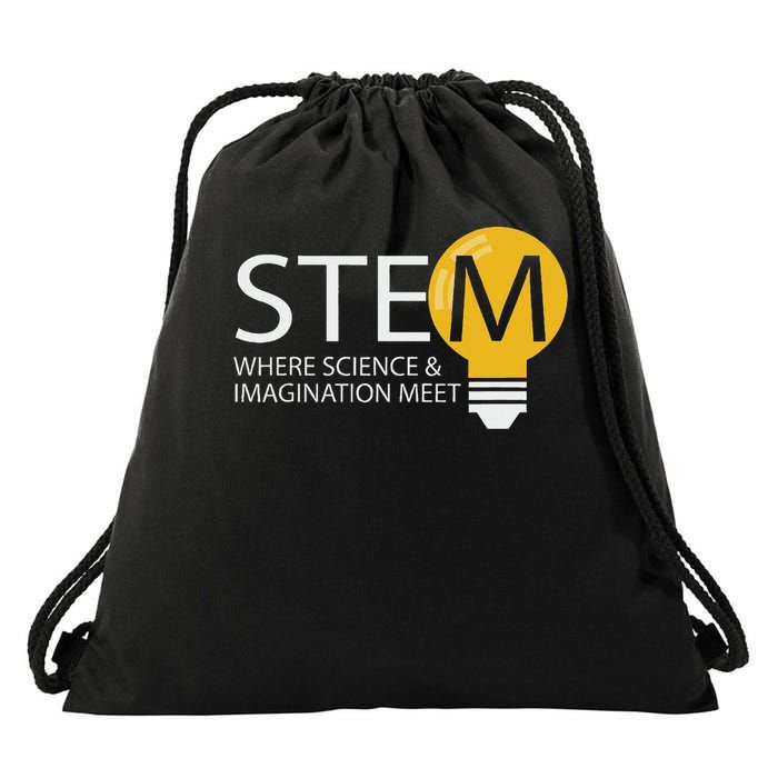 Stem Where Science & Imagination Meet Funny Design Drawstring Bag