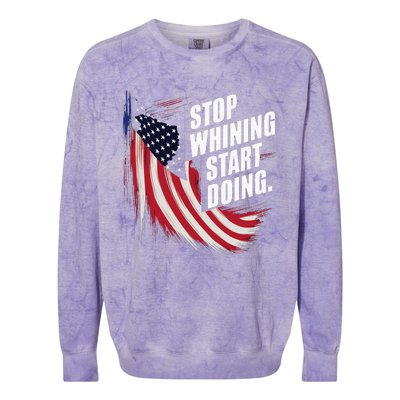 Stop Whining Start Doing Funny Motivational Workout Colorblast Crewneck Sweatshirt