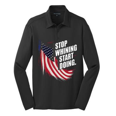 Stop Whining Start Doing Funny Motivational Workout Silk Touch Performance Long Sleeve Polo