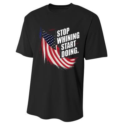 Stop Whining Start Doing Funny Motivational Workout Performance Sprint T-Shirt