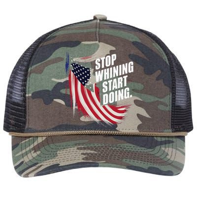 Stop Whining Start Doing Funny Motivational Workout Retro Rope Trucker Hat Cap