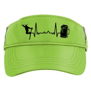 Skiing Winter Sports Cute Gift Heartbeat Ekg Skier Ski Skiing Gift Adult Drive Performance Visor