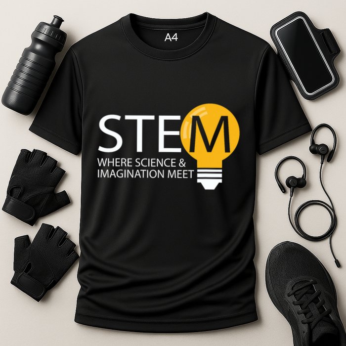 Stem Where Science & Imagination Meet Funny Performance Shirt