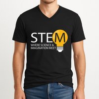 Stem Where Science & Imagination Meet Funny V-Neck T-Shirt