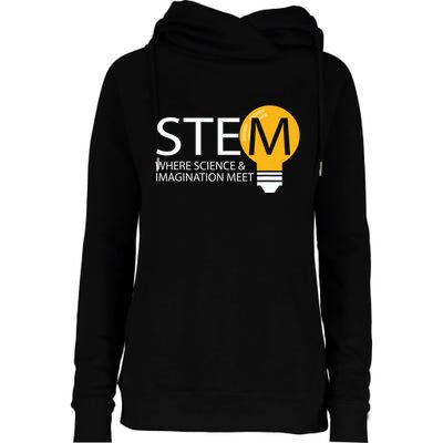 Stem Where Science & Imagination Meet Funny Womens Funnel Neck Pullover Hood